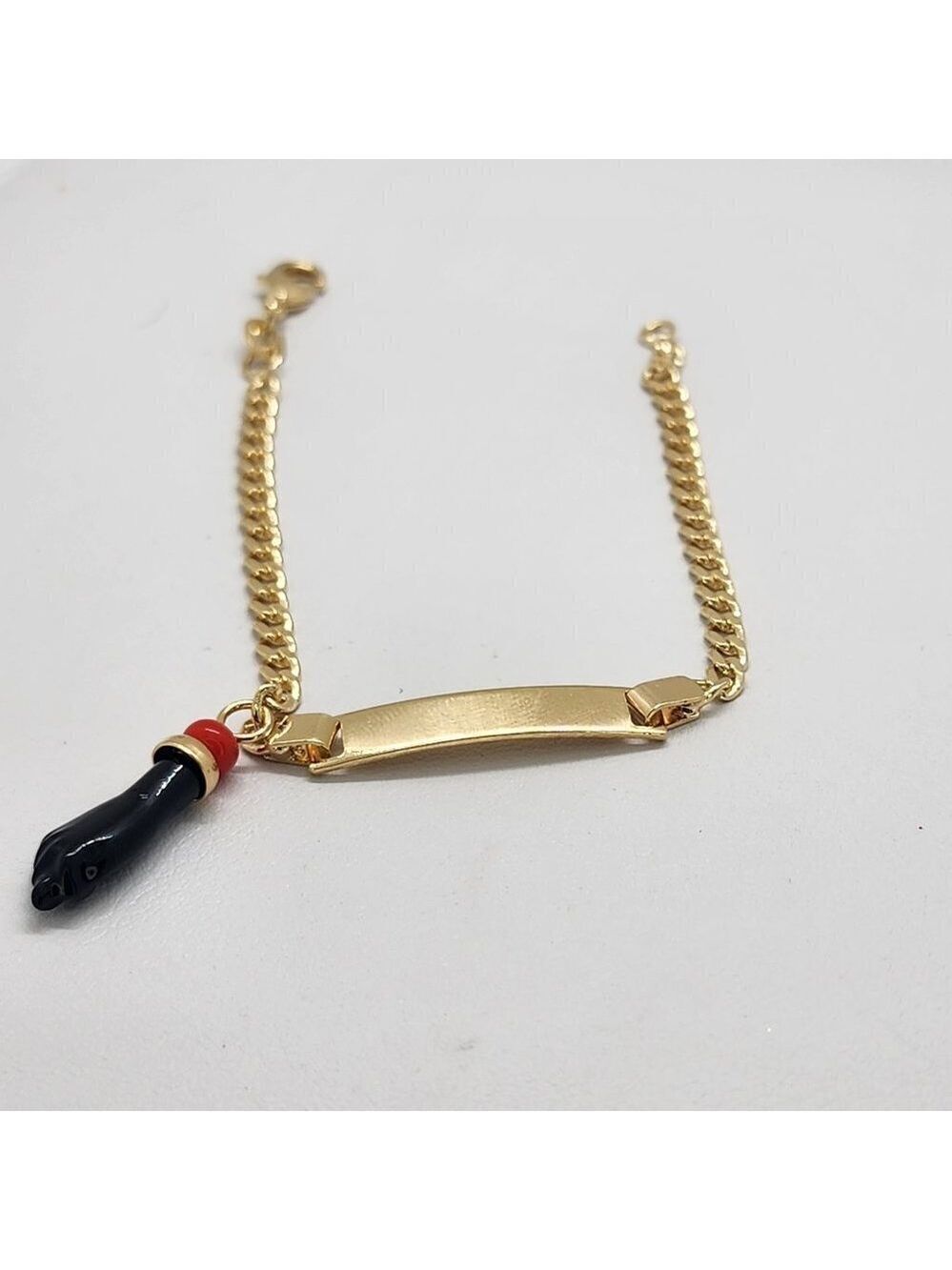 Brand New Brazilian 18k Gold Filled Azabache Bracelet